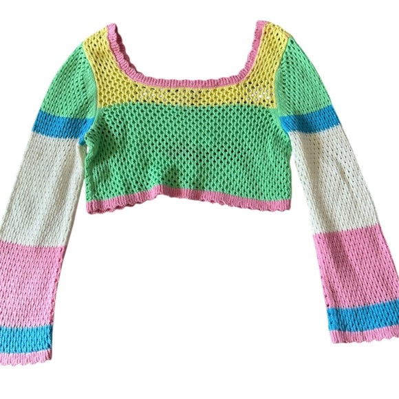 Sincerely Jules Yellow and Green Knit Sweater - Picture 2 of 5